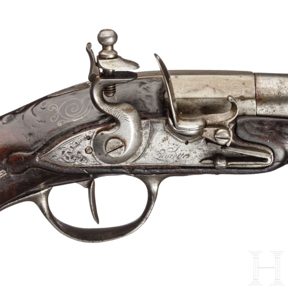 A French pocket flintlock pistol, circa 1750