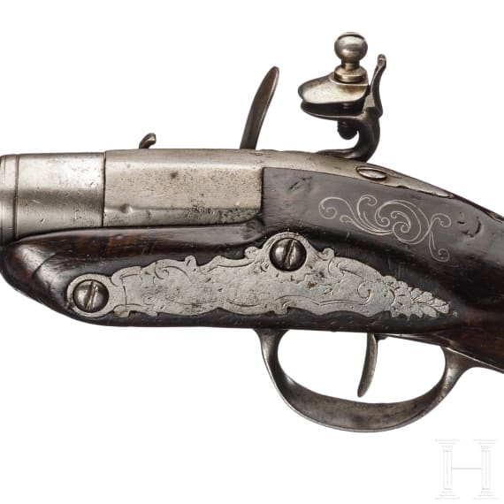 A French pocket flintlock pistol, circa 1750