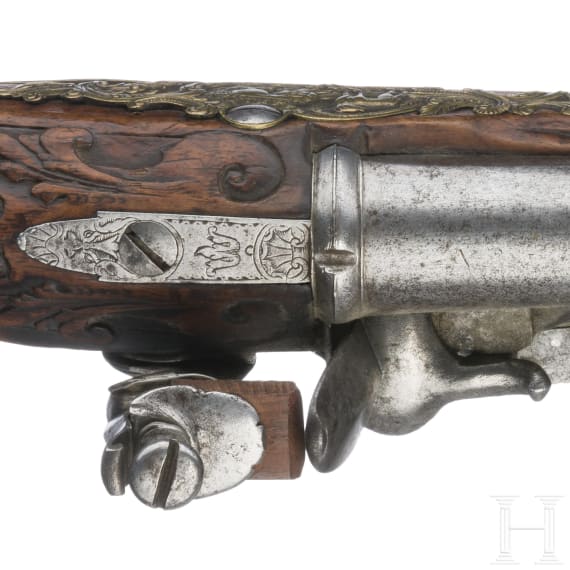 A Latvian flintlock pistol by I. A. Wadt in Jelgava, circa 1760