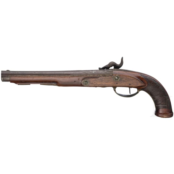 A German percussion pistol, circa 1780
