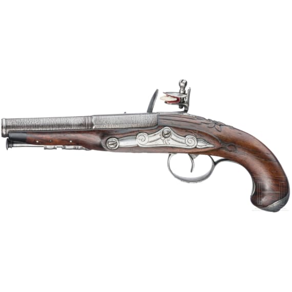 A French flintlock pistol, circa 1780