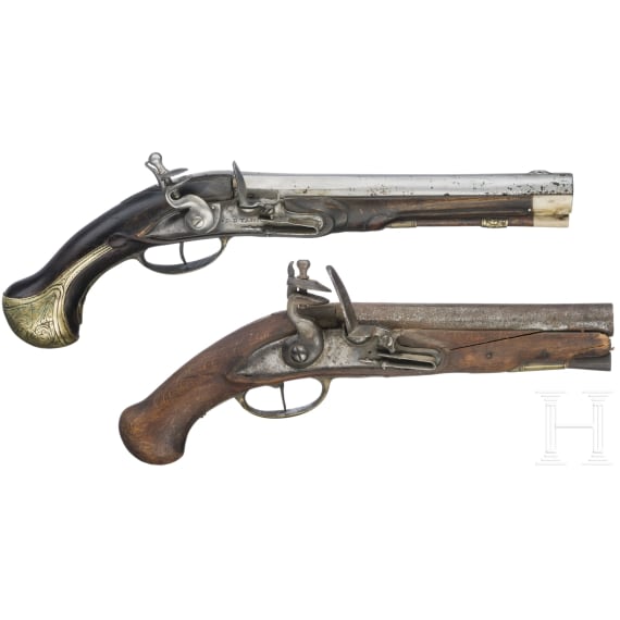 Two German flintlock pistols, 2nd half of the 18th century