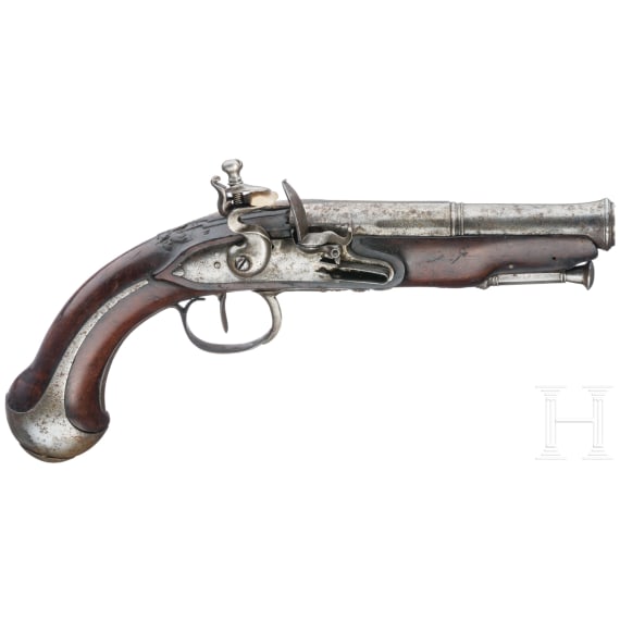 A French flintlock pistol, circa 1790
