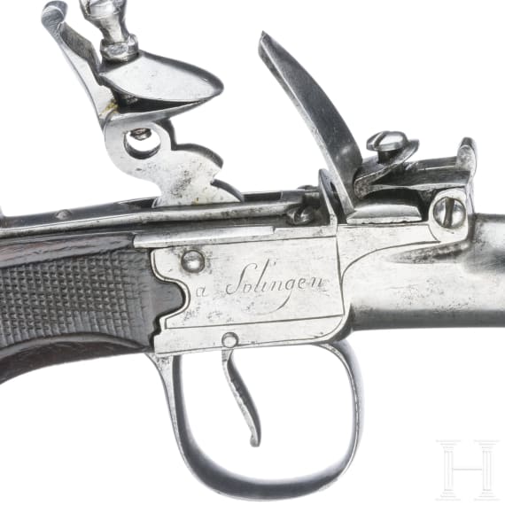 A pair of German boxlock pistols by Pieper & Co. in Solingen, circa 1800