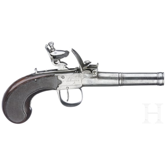 A pair of German boxlock pistols by Pieper & Co. in Solingen, circa 1800