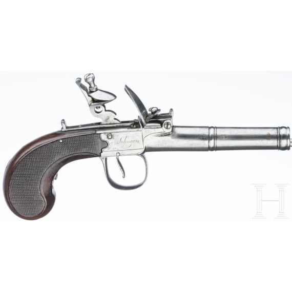 A pair of German boxlock pistols by Pieper & Co. in Solingen, circa 1800