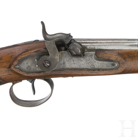 A pair of French percussion pistols, circa 1800
