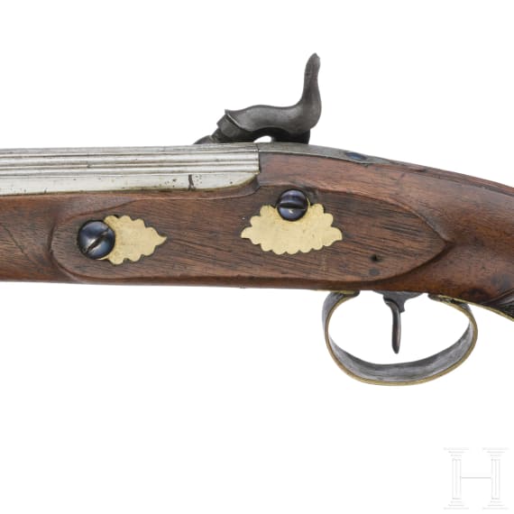 A pair of French percussion pistols, circa 1800