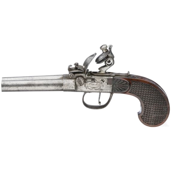 A double-barreled boxlock pistol by Richards in London, circa 1800
