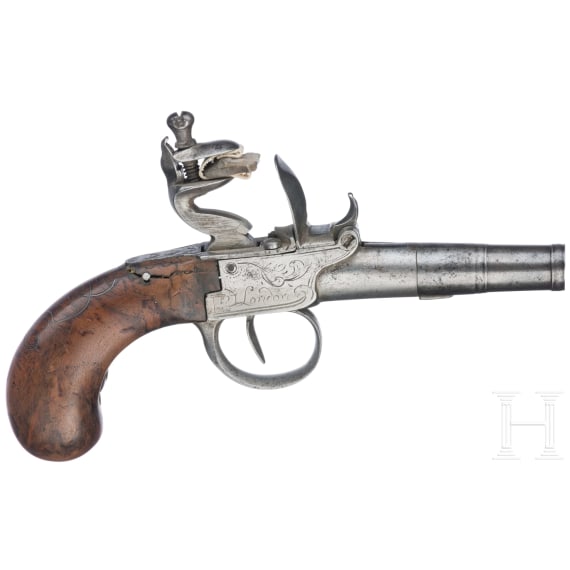 A boxlock pistol by Segalas in London, circa 1800