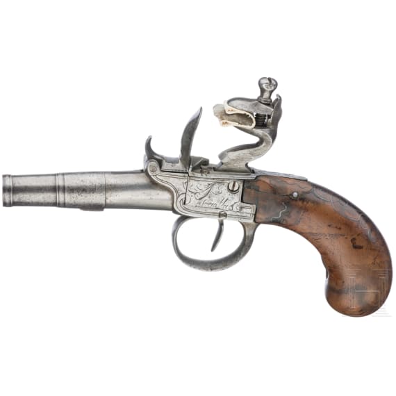 A boxlock pistol by Segalas in London, circa 1800