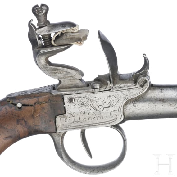 A boxlock pistol by Segalas in London, circa 1800