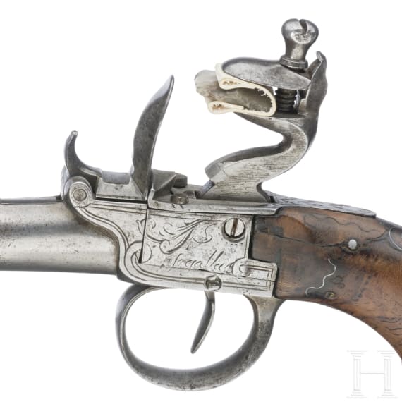 A boxlock pistol by Segalas in London, circa 1800