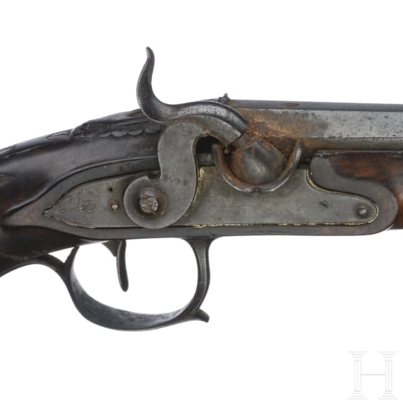 A pair of French percussion pistols, ca. 1810