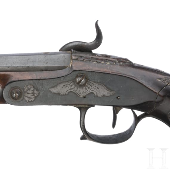 A pair of French percussion pistols, ca. 1810