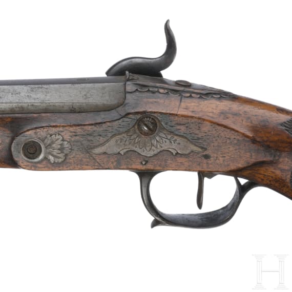 A pair of French percussion pistols, ca. 1810