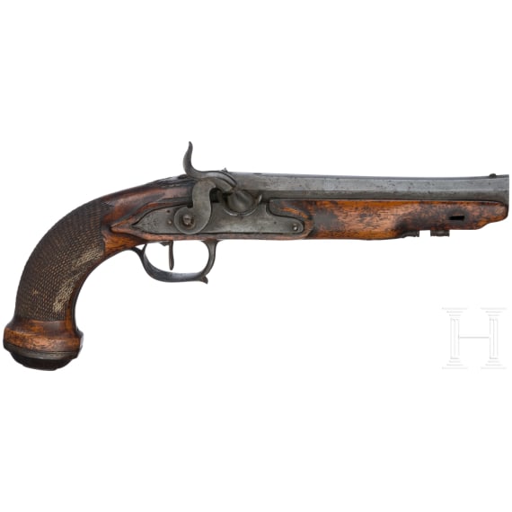 A pair of French percussion pistols, ca. 1810