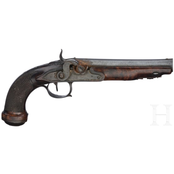 A pair of French percussion pistols, ca. 1810