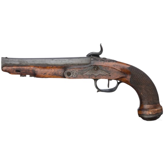 A pair of French percussion pistols, ca. 1810