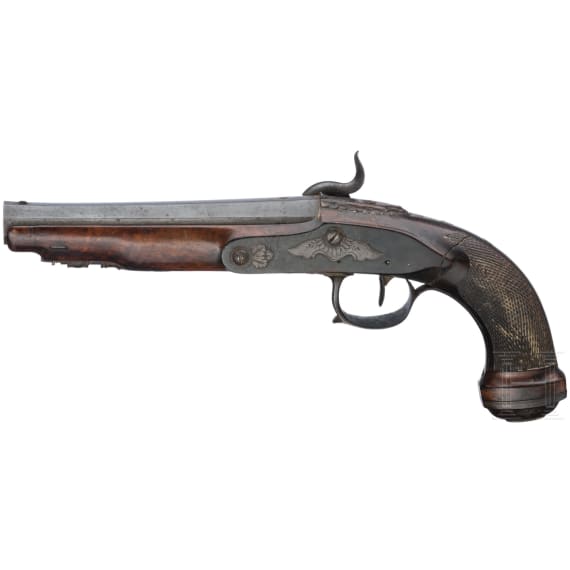 A pair of French percussion pistols, ca. 1810
