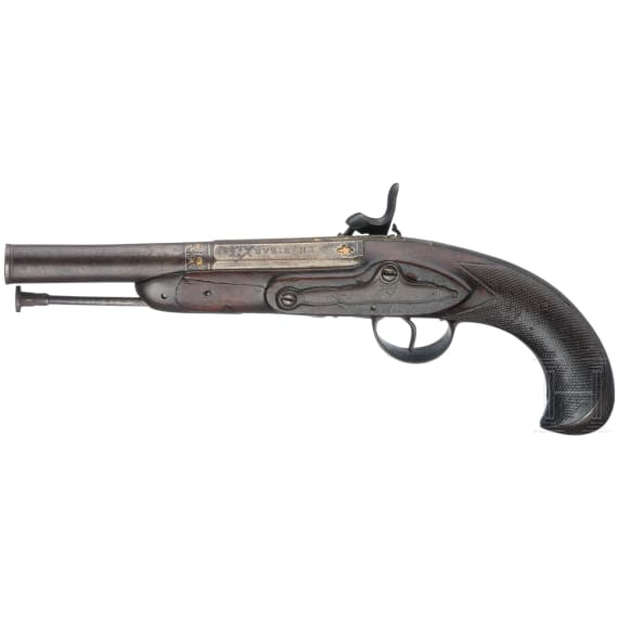 A Spanish percussion pistol, Eibar, dated 1823