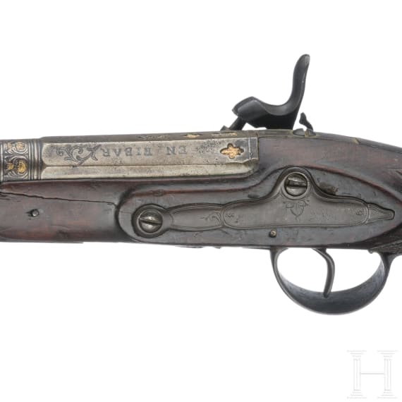 A Spanish percussion pistol, Eibar, dated 1823