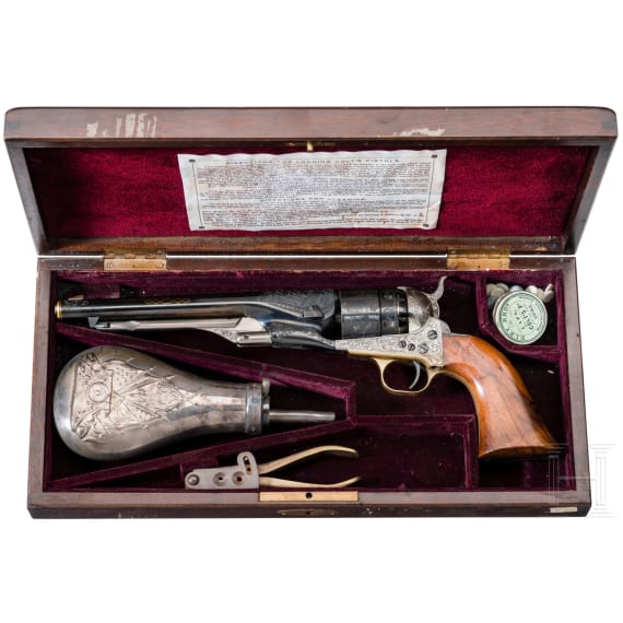 A cased Colt 1860 Army, high quality Italian replica, circa 1975