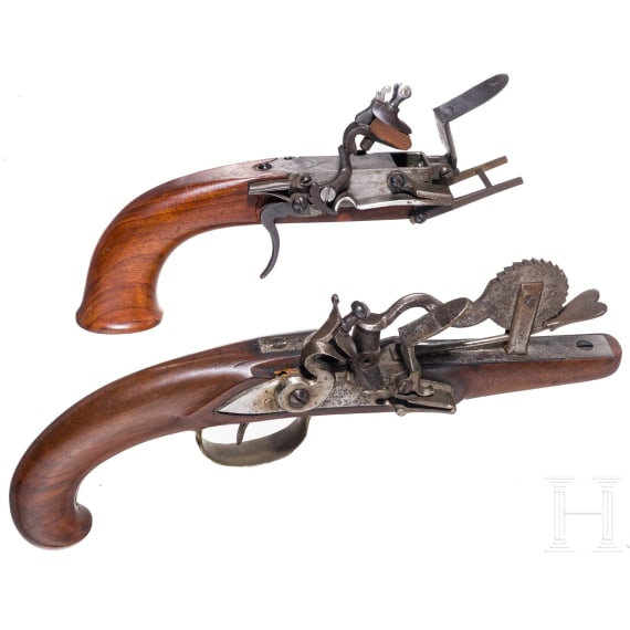 A flintlock powder tester and lighter, collector's items using old parts