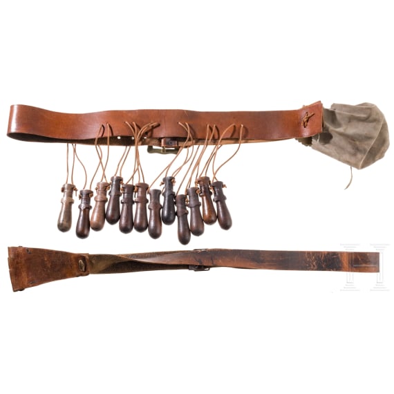 A musketeer and a sword bandolier in the style of the 17th century