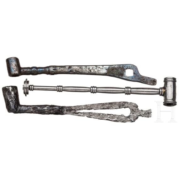 Three German wheellock spanners, 18th century