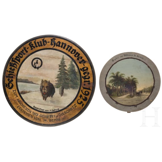 Two Hanoverian shooting targets, one dated 1927