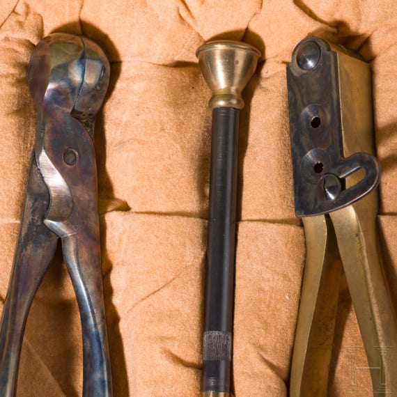 Three cased Italian bullet moulds, 20th century