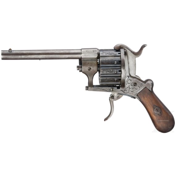 A German 12 shot pinfire revolver by Heinrich Riffelmann in Solingen, ca. 1860