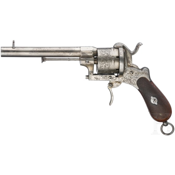 A German pinfire revolver by Heinrich Riffelmann in Solingen, circa 1860