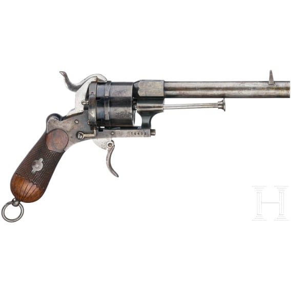 A German pinfire revolver by Heinrich Riffelmann in Solingen, circa 1860