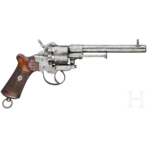A German pinfire revolver by Heinrich Riffelmann in Solingen, circa 1860