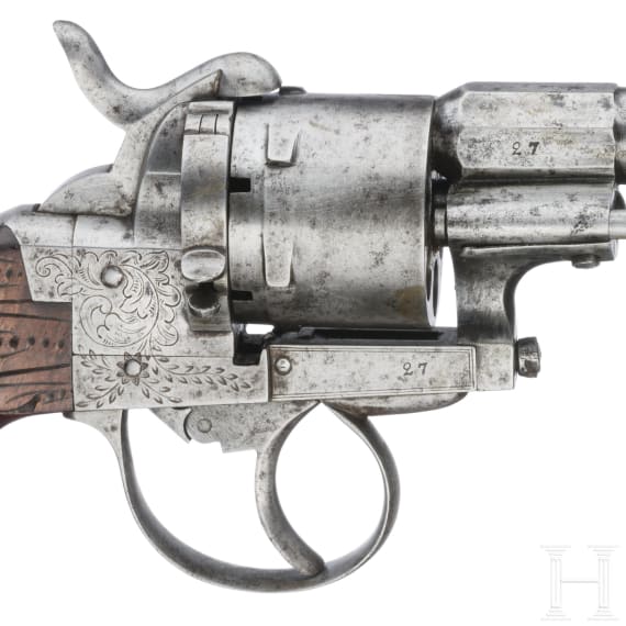 A German pinfire revolver by Heinrich Riffelmann in Solingen, circa 1860