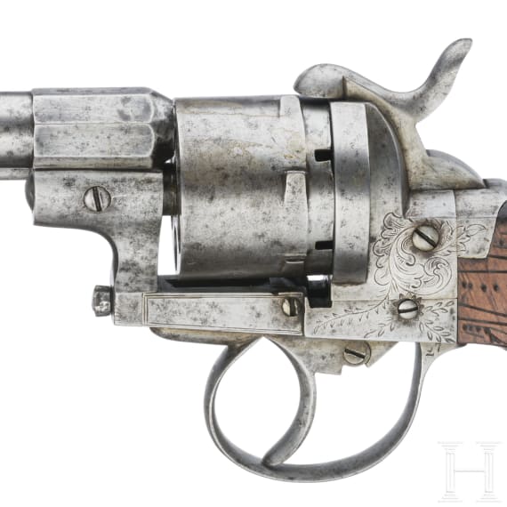A German pinfire revolver by Heinrich Riffelmann in Solingen, circa 1860