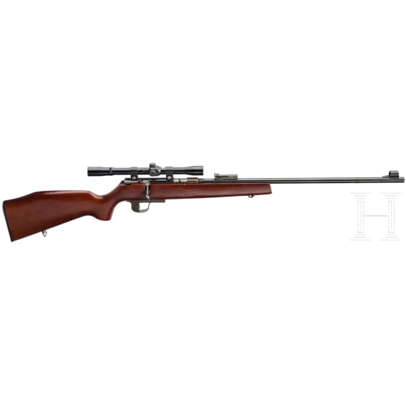 Single shot rifle Voere, with electronic trigger with Tasco scope
