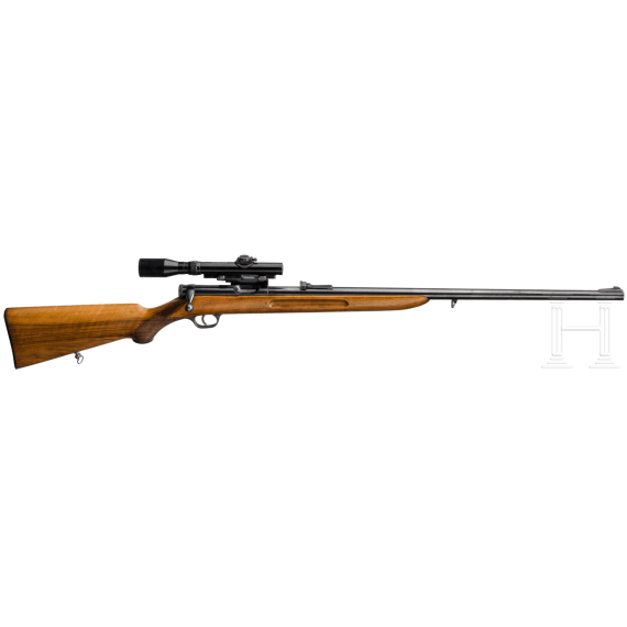A Walther single-loading rifle with a Hensoldt scope