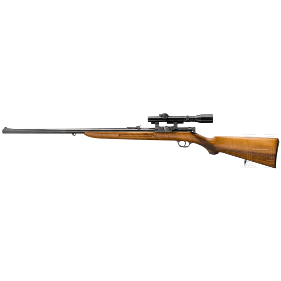 A Walther single-loading rifle with a Hensoldt scope