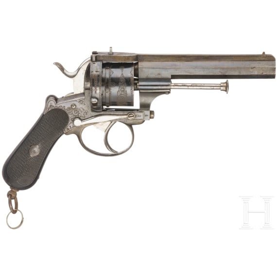 A pinfire revolver, ca. 1860