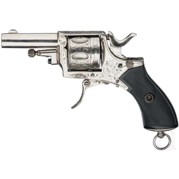 Bulldog-Revolver "Lincoln", engraved, nickel-plated