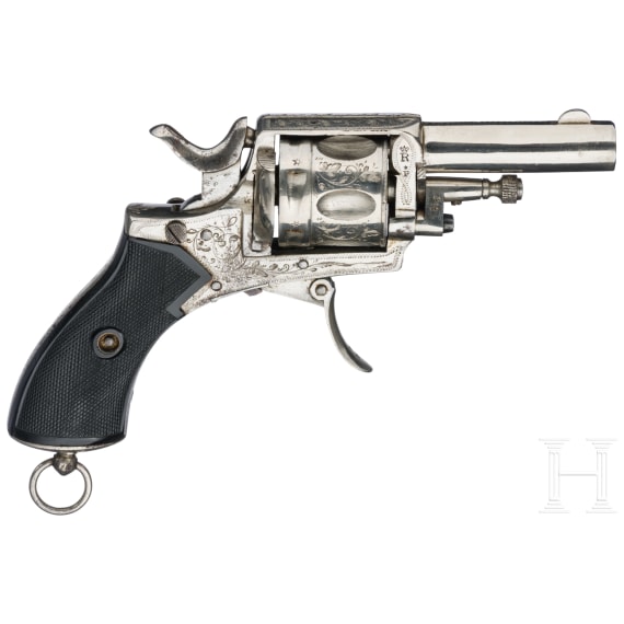 Bulldog-Revolver "Lincoln", engraved, nickel-plated