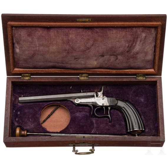 A cased target pistol, ca. 1880
