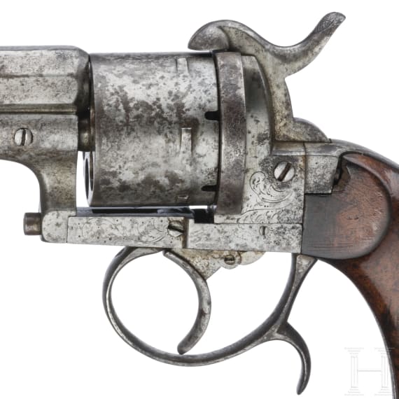 Pin-fire revolver by Peter Daniel L&uuml;neschloss, Solingen, ca. 1870