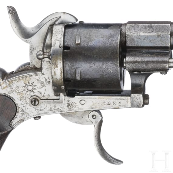 Pin-fire revolver by Peter Daniel L&uuml;neschloss, Solingen, ca. 1870