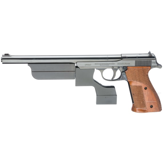 A semi-auto Walther Olympia pentathlon-pistol, 1936, with barrel weights