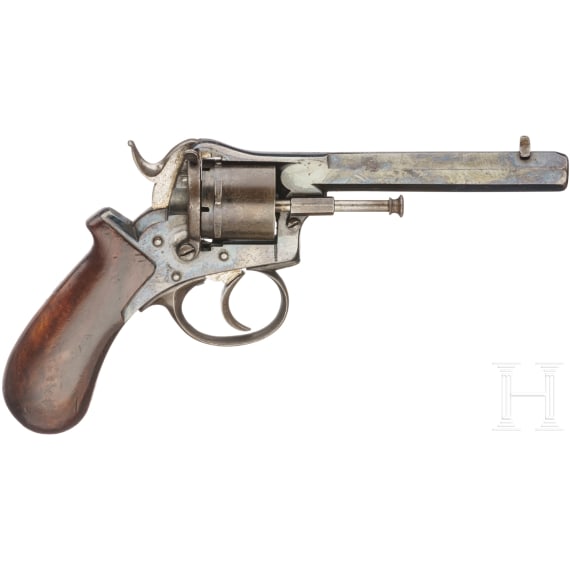 A French Lefaucheux revolver, ca. 1860