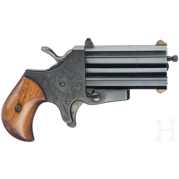A reversible barrel pistol, Peter Merz in Basel, in box